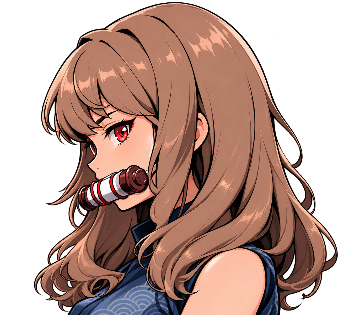 茶色の髪と赤い目のCoinPlumキャラクター